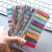 Resim 200 Avrupa retro floresan PET şeffaf kendinden yapışkanlı notlar, Morandi renk kodlu yapışkan işaretleyiciler, dikdörtgenler, on karışık renk, organizasyon ve kayıt için indeks etiketleriyle 