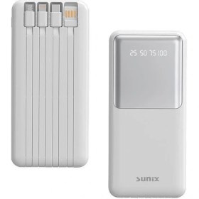 Resim Sunix Pb-49 12000 Mah Dijital Göstergeli Dahili Çoklu Kablolu Taşınabilir Powerbank - Beyaz 