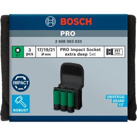 Resim Bosch Pro Lokma Takımı 1/2" 3 Parça Darbeli - 2608003033 