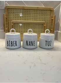 Resim Porselen Baharatlık Kavanoz Takımı, 3 Parça, 400 Ml 1 
