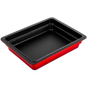 Resim Lava Servis Tabağı 26 X 33 Cm Kırmızı Siyah 