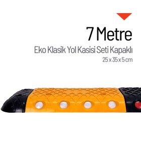 Resim İleri Trafik EKO Klasik Hız Kesici Set Kapaklı Plastik, Yol Kasisi 25 x 35 x 5 cm - 7 Metre 
