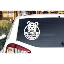 Resim Esranın Dünyası Arabada Bebek Var Araba Cam Sticker 24X28CM 