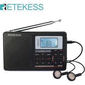 Resim Ganbao 10KHZ Mw Ayarlama Retekess V111 Tam Bant Radyo Fm Stereo/mw/sw Dsp Zamanlama Çalar Saat ile Dünya Bandı Alıcısı Taşınabilir Radyo Siyah F9201 (Yurt Dışından) 
