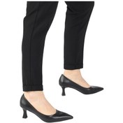 Resim Modabuymus Siyah Mat Stiletto Kısa Kadeh Topuklu Ayakkabı - Kandy 