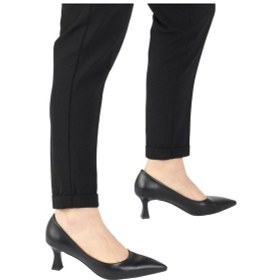 Resim Modabuymus Siyah Mat Stiletto Kısa Kadeh Topuklu Ayakkabı - Kandy 