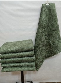 Resim Süngerli Koltuk Çekyat Örtüsü Damar Desenli Haki Yeşili 