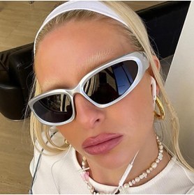 Resim CLAES Elon Silver Y2k Unisex Güneş Gözlüğü 
