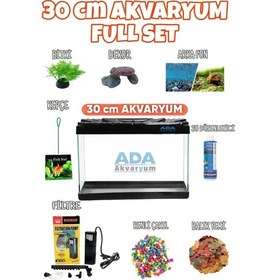 Resim Ada Akvaryum Full Akvaryum Seti Siyah Renk 30x23x15 Cm 9 Parça 