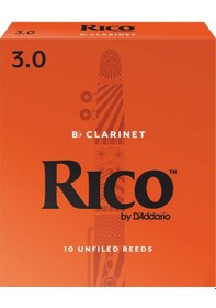 Resim D'addario Rca1030 Rico Bb Klarnet Kamışı No: 3.0 Orta Seviye/eğitim - 10'lu Paket Orta Sertlik, Kolay Ses Çıkarımı Ve Klasik Turuncu Kutu 