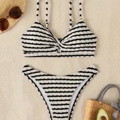 Resim Çizgili Kumaş Bikini 