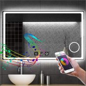 Resim Global Led Mirror 60X70 cm Bluetoothlu Makyaj Aynalı Buğu Yapmayan Ledli Banyo Aynası 