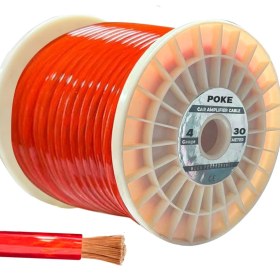 Resim Poke 4ga Oto Anfi Tesisat Kablosu Silikon 30MT Kırmızı Poke PK-1352 