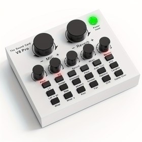 Resim BM800 Kondenser Mikrofonlu V8s Ses Kartı Arayüzü Seti - Hepsi Bir Arada Canlı Ses Kartı, USB/Pil Güçlü, 4 Portlu USB, 6.1cm LCD Ekran, 2.4, Bilgisayar İçin Ses Kartı, Ses Kartı, Ses Kartı, DJ Mikser/Kontrol Cihazı, Ses/Mikser Arayüzü 