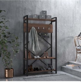 Resim Evdemo Berceste Vestiyer Portmanto Ceviz 