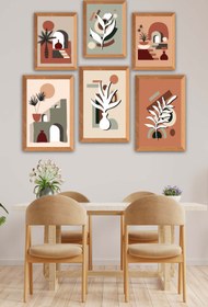 Resim Wow 6 Parça Bohem Tarzda (Çerçeve Görünümlü) Uv Baskı Duvar Tablo Seti 