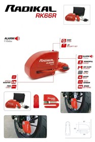 Resim Radikal RK66R Motosiklet Disk Kilit Alarmı 110db Güçlendirilmiş Su Geçirmez Kilit + BUFF HEDİYELİ 