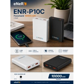 Resim Enerx ENR-P10C 10.000 mAh 2.1A Powerbank Siyah 
