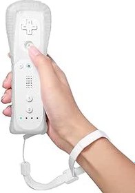 Resim Aicharynic Wii-Fernbedienung, Gamecontroller Wii Controller Wireless Remote Bewegungssensor Vernbedinung Ersatz Gamepad Controller für Wii und Wii-Konsole, mit Handschlaufe und Silikonhülle (weiß) 