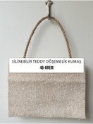 Resim B'Dekor Silinebilir Teddy Buklet Koltuk, Berjer, Puf Kumaşları-krem 