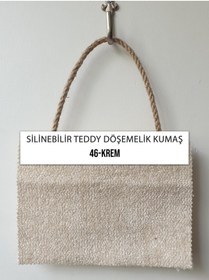 Resim B'Dekor Silinebilir Teddy Buklet Koltuk, Berjer, Puf Kumaşları-krem 