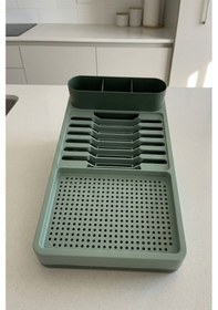 Resim Lüx Tezgah Üstü Bulaşıklık - Çift Parçalı Ayrılabilir Tepsili Bulaşıklık 42x26 Cm "yeşil" Çok renkli 