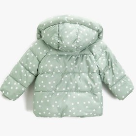 Resim Kız Bebek Puantiyeli Kapüşonlu Anorak Mont 