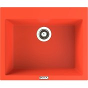 Resim POLEX Cristalüx Granit Evye P-X60 Turuncu Tezgah Altı Ve Tezgah Üstü Kare Mutfak Evyesi 60x50cm 