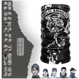 Resim Buffalo Sons Of Anarchy Tlı 24x50 Cm Motorcu Bisikletci Buff Dikişsiz Tüp Boyunluk Bandana Rüzgarlık Bere Siyah 