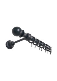 Resim Meyra Demonte Başlıklı Ahşap Rustik Perde Askısı - Raysız -antrasit 125 Cm Antrasit 