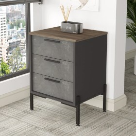 Resim Yurudesign Vista C Ofis Keson Metal Ayaklı Kahve-Beton-Antrasit Vs3-Cga 