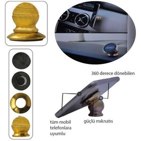 Resim Altın Telefon Tutucu Mıknatıslı Havalandırma Geçmeli Oto Araç Iç 