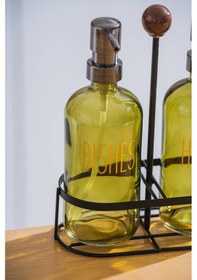 Resim Acar Pierre Metal Standlı Sabunluk Seti - 500 Ml Açık Yeşil 