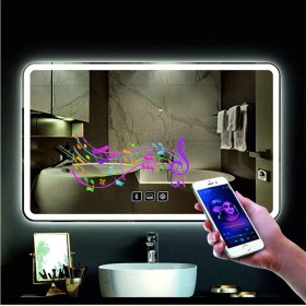 Resim Dnr-Mirror80x120 Cm Bluetoothlu Buğu Yapmayan Dokunmatik Beyaz Ledli Dikdörtgen Banyo Aynası 