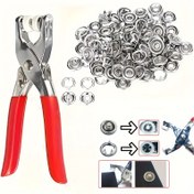 Resim Beş Pençe Toka, Dikişsiz Perçin Bağlantı Elemanlı Paslanmaz Çelik Snap Fastener Kiti, DIY El Sanatları Giysiler ve Şapkalar için Uygun ve 400 Düğme ile 