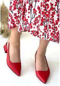 Resim Morji Kırmızı Cilt Topuklu Ayakkabı Çok Renkli 