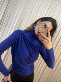 Resim MY DEPO Yarım Balıkçı Yaka Drapeli Bluz 