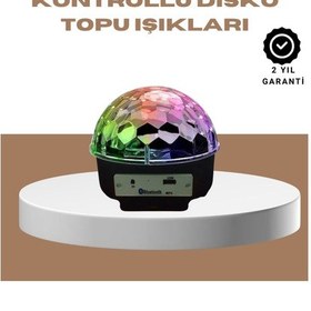 Resim Taşınabilir Bluetooth Disko Topu Uzaktan Kumandalı Işık Efektleri Karışık 