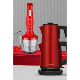 Resim Goldmaster Maxired Parlak Kırmızı 29 Parça Avantajlı Elektronik Evlilik Paketi Elektrikli Mutfak Çeyiz Seti 