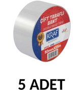 Resim KRAF 5 Adet 50 Mm X 25 Metre Çift Taraflı Bant 