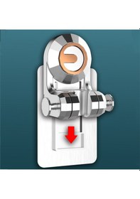 Resim Kendinden Yapışkanlı Nano Duş Başlığı Askısı 15 Kg Taşıma Mafsallı Kolay Kurulum Gri - Gümüş 