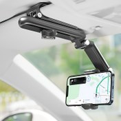 Resim 1pc 360° Dönebilen Araba Güneşlik Akıllı Telefon Tutucu, ABS Malzeme, Gösterge Paneli Uyumlu, Su Geçirmez Otomobil Telefon Tutucu ile Döndürme Fonksiyonu 