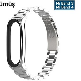 Resim Mijobs Xiaomi Mi Band 4 Akıllı Saat 3 Bakla Çelik Kayış Kordon- 5775 