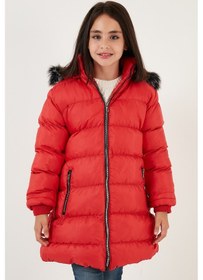 Resim Lela Içi Peluş Astarlı Çıkarılabilir Kapüşonlu Suya Dayanıklı Kız Çocuk Mont 5761910 Kırmızı 