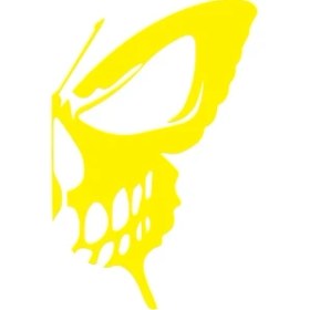 Resim Reysa Tasarım Kelebek Kanadı Kuru Kafa Sarı 17X17 cm 