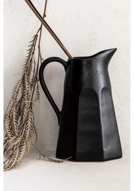 Resim Crate & Barrel Stevey Siyah Sürahi 103 Oz, Leanne Ford Tasarımı El Yapımı Seramik Sürahi 