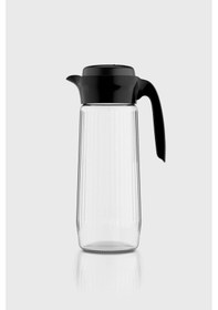 Resim Renga Daisy 1500 Ml Siyah Kapaklı Gravürlü Cam Sürahi 111023 
