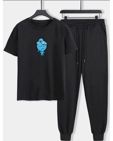 Resim Unisex Su Avatar Baskılı 2'li Eşofman Takımı Siyah 