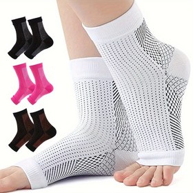 Resim 3 Çift BROPITE Ayak Bileği Sıkıştırma Kollari - Erkekler ve Kadınlar için Parmaksız Koşu Çorapları, Nefes Alabilen Naylon ve Polyester Karışımı, Tırmanma, Bisiklet, Koşu için Parmaksız Tasarım - Makine Yıkanabilir, Sıkıştırma Çorapları, Tırmanma Gereksinimleri, Minimalist Tasarım, Dayanıklı İnşaat, Fitness Tutkunları 