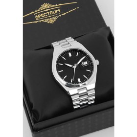 Resim Spectrum Premium Gümüş Renk Çelik Kordon Takvimli Erkek Kol Saati Özel Kutulu 